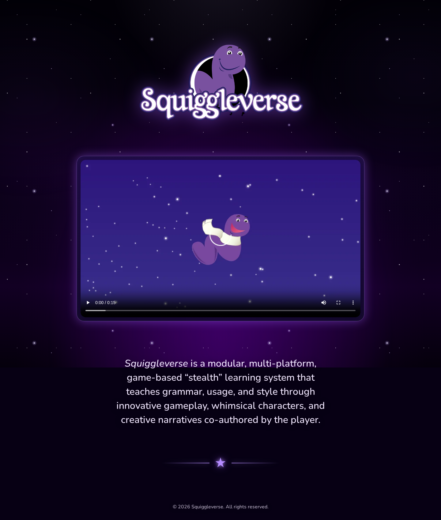 Squiggleverse landing page screenshot